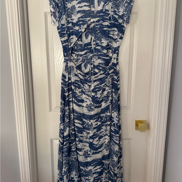 Reformation Naked Lunch Print Blue and White Maxi Dress - Picture 3 of 15